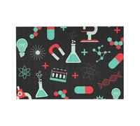 Rompecabezas de 300 Piezas de Patrones de química y Ciencia Verde con Caja de Embalaje para Adultos. Rompecabezas de Madera.