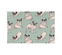 Rompecabezas de 300 Piezas de Perros Pug sentados para Adultos: Rompecabezas de Madera para Adultos Mayores