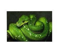 Rompecabezas de 300 Piezas de Serpiente Verde Reptil para Adultos. Rompecabezas de Madera para Adultos Mayores.