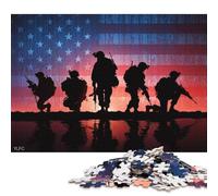 Rompecabezas de 300 Piezas de Silent Valor Troops Against Stars and Stripes, Adolescentes a Partir de 12 años, 300 Piezas (40 x 28 cm)