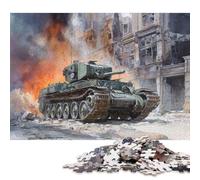 Rompecabezas de 300 Piezas de Tanque en Ruinas para Adultos, Rompecabezas de Madera para Adolescentes, Hombres y Mujeres, Regalo de 300 Piezas (40 x 28 cm)