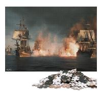 Rompecabezas de 300 Piezas de un Choque Naval con veleros en Batalla para Adultos y Adolescentes. Regalos de Nochebuena. 300 Piezas (40 x 28 cm).