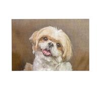 Rompecabezas de 300 Piezas de un Lindo Perro Shih Tzu para Adultos. Rompecabezas de Madera para Adultos Mayores.