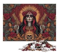 Rompecabezas de 300 Piezas El Reinado de la Calavera para Adultos y Adolescentes, Rompecabezas de Madera, Regalo de Nochebuena, 300 Piezas (40 x 28 cm)