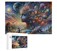 Rompecabezas de 300 piezas para adolescentes, arte de fantasía, paisaje cósmico, rompecabezas para adultos, decoración de pared, decoración perfecta desafiante para completar 300 piezas