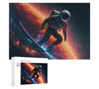 Rompecabezas de 300 piezas para adolescentes, aventura de surf espacial, 14 rompecabezas para adultos, juego familiar pero divertido y divertido en actividades en casa, 300 piezas