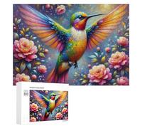 Rompecabezas de 300 piezas para adolescentes, coloridas obras de arte de colibrí, juguetes de bricolaje, una obra de arte como regalo para toda la familia, 300 piezas