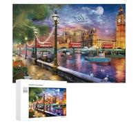 Rompecabezas de 300 piezas para adolescentes, escena nocturna de Londres con rompecabezas del Big Ben para adultos, juegos de relajación que mejoran la memoria para cumpleaños, Navidad, 300 piezas