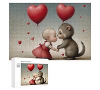Rompecabezas de 300 piezas para adolescentes, globos de amor, linda escena romántica, juguetes de bricolaje, una obra de arte como regalo para toda la familia, 300 piezas