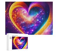 Rompecabezas de 300 piezas para adolescentes, papel tapiz de corazón cósmico para adultos, juego práctico pero divertido y divertido como regalo para toda la familia, 300 piezas