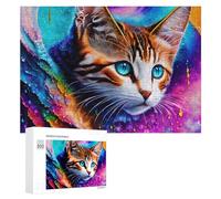 Rompecabezas de 300 piezas para adolescentes, rompecabezas cósmico de gato, arte de fantasía, juego práctico para mejorar la memoria para cumpleaños, Navidad, 300 piezas