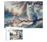 Rompecabezas de 300 piezas para adolescentes, rompecabezas de fantasía de gato del bosque encantado para adultos, juegos relajantes, mejora la memoria, regalos para amigos y familiares, 300 piezas