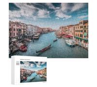 Rompecabezas de 300 piezas para adolescentes, rompecabezas de paseo en góndola del canal de Venecia para adultos, juegos relajantes, mejora la memoria, regalos para amigos y familiares, 300 piezas