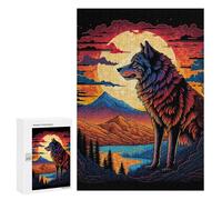 Rompecabezas de 300 piezas para adolescentes Wolf Art Series Style 2 Puzzle para adultos: carreras de juego manual para cumpleaños, Navidad 300 PCS