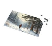 Rompecabezas de 300 piezas para adultos (500 unidades), regalos de Pascua para niños pequeños, soledad de invierno: un hombre en el bosque nevado