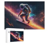 Rompecabezas de 300 piezas para adultos, adolescentes, astronautas, surfeando en el espacio, 1 rompecabezas para adultos, juego práctico, corte de precisión, interacción entre padres e hijos, 300
