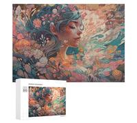 Rompecabezas de 300 piezas para adultos, arte floral de fantasía, 1 rompecabezas para adultos, juegos de relajación para diversión familiar, ideal como regalo, 300 piezas