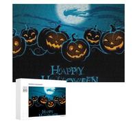 Rompecabezas de 300 piezas para adultos, calabazas de Halloween con luna, rompecabezas para adultos, juguetes de bricolaje, decoración del hogar, difícil y desafiante, 300 piezas