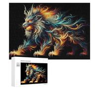 Rompecabezas de 300 piezas para adultos, colorido rompecabezas de fantasía de león para adultos, juegos divertidos, Staycation, matar el tiempo, cumpleaños y regalos únicos, 300 piezas