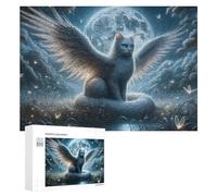 Rompecabezas de 300 piezas para adultos, con escena nocturna de gato encantado, para adultos, juegos de relajación para diversión familiar, ideal como regalo, 300 piezas