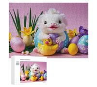 Rompecabezas de 300 piezas para adultos, conejito de Pascua con huevos y pato, rompecabezas para adultos, juegos divertidos, Staycation, matar el tiempo, cumpleaños y regalos únicos, 300 piezas