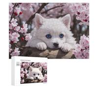 Rompecabezas de 300 piezas para adultos, diseño de cachorro de flor de cerezo para adultos, juguetes de bricolaje, decoración del hogar, difícil y desafiante, 300 piezas