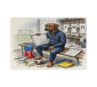 Rompecabezas de 300 piezas para adultos, diseño de perro Rhodesian Ridgeback de fútbol 2026, listo para combinar con cachorros, rompecabezas de madera, decoración de patrón deportivo para
