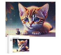 Rompecabezas de 300 piezas para adultos, escena nocturna de gatitos mágicos, para adultos, juegos familiares, regalos para mujeres, interacción entre padres e hijos, 300 piezas