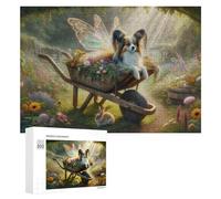 Rompecabezas de 300 piezas para adultos, jardín encantado con carretilla de perro de hadas, rompecabezas para adultos, juguetes de bricolaje pero divertidos y humorísticos, regalos únicos para