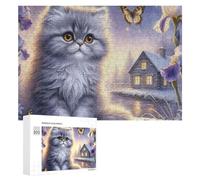 Rompecabezas de 300 piezas para adultos, magia nocturna de invierno, escena de gato, adolescentes, juego práctico para mejorar la memoria interacción entre padres e hijos, 300 piezas