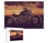 Rompecabezas de 300 piezas para adultos, motocicleta, puesta de sol, aventura, para adultos, juegos divertidos, Staycation, matar el tiempo, cumpleaños y regalos únicos, 300 piezas