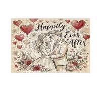 Rompecabezas de 300 piezas para adultos, para bodas, románticos, amantes de casarse con flores, decoración impresa de amor infinito para entretenimiento creativo