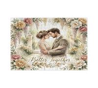 Rompecabezas de 300 piezas para adultos, para bodas, románticos, celebraciones, celebraciones, decoración de patrón de amor infinito para entretenimiento en el hogar