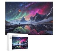 Rompecabezas de 300 piezas para adultos, reflexiones de aurora galáctica, rompecabezas para adultos, juegos divertidos, Staycation, matar el tiempo, cumpleaños y regalos únicos, 300 piezas