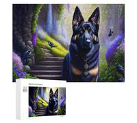 Rompecabezas de 300 piezas para adultos, regalos de bosque de fantasía con pastor alemán, juegos de relajación, Staycation Kill Time, regalo de cumpleaños, regalos, 300 piezas