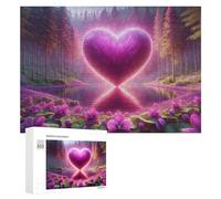 Rompecabezas de 300 piezas para adultos, rompecabezas con corazón de bosque encantado para adultos, juguetes de bricolaje pero divertidos y humorísticos, regalos únicos para cumpleaños y Navidad, 300