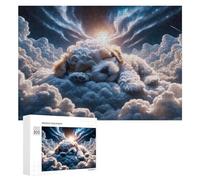 Rompecabezas de 300 piezas para adultos, sueños nublados, lindo cachorro en el cielo, rompecabezas familiar, juego difícil, regalo para toda la familia, 300 piezas