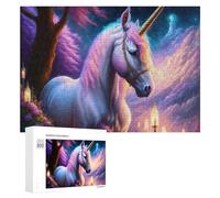Rompecabezas de 300 piezas para adultos, unicornio mágico, escena de fantasía, rompecabezas para adultos, rompecabezas para mejorar la memoria, cumpleaños y regalos únicos, 300 piezas