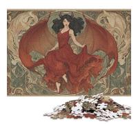 Rompecabezas de 300 Piezas Red Wings of Elegance para Adultos y Rompecabezas de Madera. Juego Educativo Familiar. 300 Piezas (40 x 28 cm).