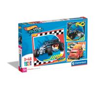 Clementoni Puzzle - Hotwheels - 3 Supercolor Puzzles Infantiles De 48 Piezas, para Niños 5-7 Años, Desarrolla La Concentraciòn Mentàl Y La Logica, Coches, 25313