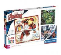 Clementoni- Marvel The Avengers 3 Supercolor Puzzles Infantiles De 48 Piezas, para Niños 5-7 Años, Desarrolla La Concentraciòn Mentàl Y La Logica, 25315, Multicolor