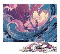 Rompecabezas de 500 Piezas Ancla Entre Las Olas para Adultos y Adolescentes, Juguete Educativo de Madera (52 x 38 cm)