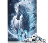 Rompecabezas de 500 Piezas Caballo de Hielo Mágico, Divertido y Familiar, para Adultos, Juego desafiante, Juegos para aliviar el estrés 500 Piezas (52 x 38 cm).