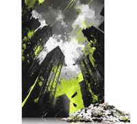 Rompecabezas de 500 Piezas Caos Urbano para Adultos y Rompecabezas de Madera. Juego Educativo (52 x 38 cm).