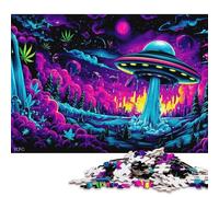 Rompecabezas de 500 Piezas con diseño de Bosque alienígena Brillante para Adultos, Ideal para Halloween, decoración única para el hogar y Regalos, 500 Piezas (52 x 38 cm)