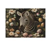 Rompecabezas de 500 piezas con diseño de cebra y vida silvestre para adultos, diseño vintage de huevos de animales, decoración impresa escénica para entretenimiento creativo