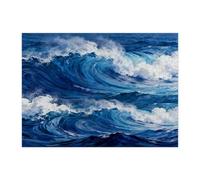 Rompecabezas de 500 piezas con diseño de olas de verano para adultos, rompecabezas abstractos de madera con estampado de océano fresco, decoración de patrón escénico de mar para entretenimiento en el