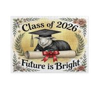 Rompecabezas de 500 piezas con diseño de ovejas de graduación para adultos, rompecabezas de madera con diploma de graduación, decoraciones de patrón de clase de 2026 para entretenimiento en el hogar