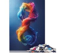 Rompecabezas de 500 Piezas con el símbolo del Autismo, Cuadrado Infinito, para Adultos, Rompecabezas de Madera, Juguete, decoración de Pared, 500 Piezas (52x38cm)