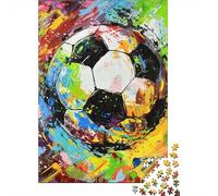 Rompecabezas de 500 Piezas con Forma de balón de fútbol para Adultos y Rompecabezas de Madera, Juego Educativo Familiar de 500 Piezas (52x38cm)
